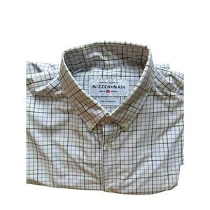 Mizzen+Main Men’s Large Button Down Shirt Leeward Collection Plaid Non-Iron